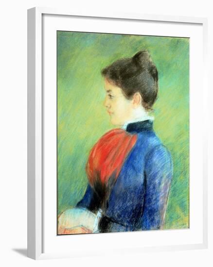 Profile of a Woman Wearing a Jabot-Mary Cassatt-Framed Giclee Print