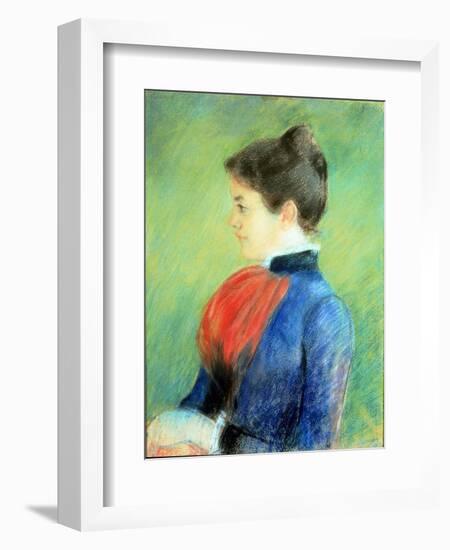 Profile of a Woman Wearing a Jabot-Mary Cassatt-Framed Giclee Print