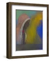 Profile of a Woman with a Pink Veil, 1885-Odilon Redon-Framed Giclee Print