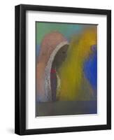 Profile of a Woman with a Pink Veil, 1885-Odilon Redon-Framed Giclee Print