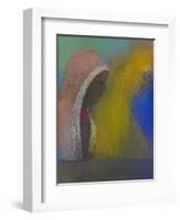 Profile of a Woman with a Pink Veil, 1885-Odilon Redon-Framed Giclee Print