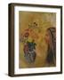 Profile of a Woman with a Vase of Flowers-Odilon Redon-Framed Giclee Print