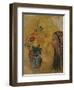 Profile of a Woman with a Vase of Flowers-Odilon Redon-Framed Giclee Print