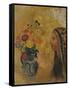 Profile of a Woman with a Vase of Flowers-Odilon Redon-Framed Stretched Canvas