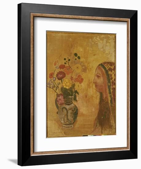 Profile of a Woman-Odilon Redon-Framed Giclee Print