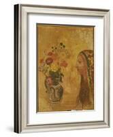 Profile of a Woman-Odilon Redon-Framed Giclee Print