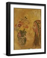 Profile of a Woman-Odilon Redon-Framed Giclee Print