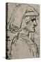 'Profile of a Young Man Wearing a Chaperon', c1480 (1945)-Leonardo Da Vinci-Stretched Canvas