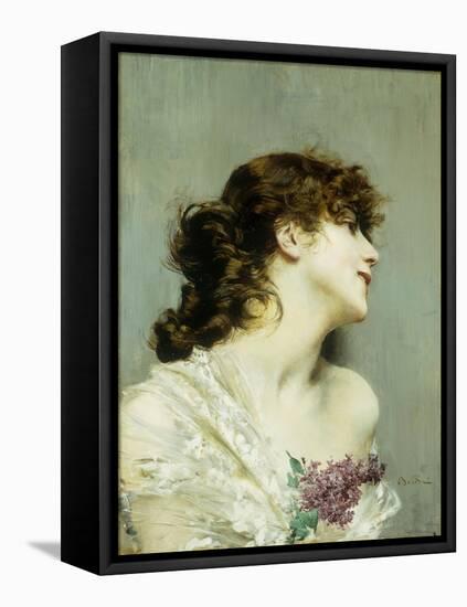 Profile of a Young Woman-Giovanni Boldini-Framed Stretched Canvas