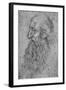 'Profile of an Old, Bearded Man to the Left', c1480 (1945)-Leonardo Da Vinci-Framed Giclee Print