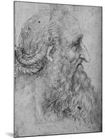 'Profile of an Old, Bearded Man to the Right', c1480 (1945)-Leonardo Da Vinci-Mounted Giclee Print