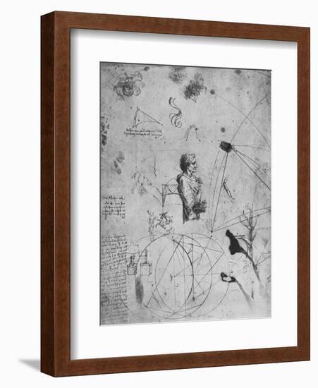 'Profile of an Old Man, Plants, Geometrical Figures, Etc.', c1480 (1945)-Leonardo Da Vinci-Framed Giclee Print