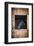 Profile of Black Horse Looking out Stable Window-elenathewise-Framed Photographic Print