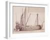 Profile of Completed Ship, from Atlas Di Colbert, France, 17th Century-null-Framed Giclee Print