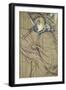 Profile of Woman: Jane Avril; Profil De Femme: Jane Avril, 1893-Henri de Toulouse-Lautrec-Framed Giclee Print