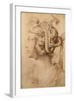 Profile of Woman Wearing a Fantastical Head-Dress with Grotesque Masks-Jacopo Ligozzi-Framed Giclee Print