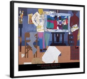 Profile/Part II, The Thirties: Artist with Painting and Model, c.1981-Romare Bearden-Framed Art Print