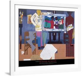 Profile/Part II, The Thirties: Artist with Painting and Model, c.1981-Romare Bearden-Framed Art Print