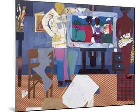 Profile/Part II, The Thirties: Artist with Painting and Model, c.1981-Romare Bearden-Mounted Art Print