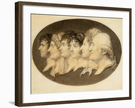 Profile Portrait of Augustin and His Family-Jean-Baptiste-Jacques Augustin-Framed Giclee Print