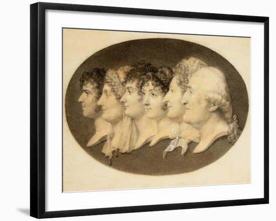 Profile Portrait of Augustin and His Family-Jean-Baptiste-Jacques Augustin-Framed Giclee Print