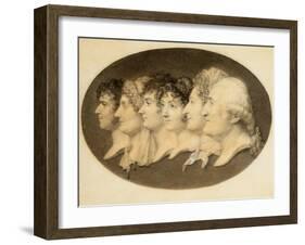 Profile Portrait of Augustin and His Family-Jean-Baptiste-Jacques Augustin-Framed Giclee Print