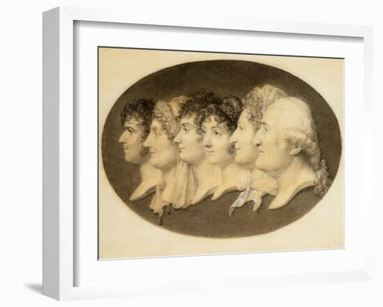 Profile Portrait of Augustin and His Family-Jean-Baptiste-Jacques Augustin-Framed Giclee Print