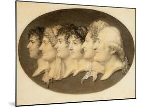 Profile Portrait of Augustin and His Family-Jean-Baptiste-Jacques Augustin-Mounted Giclee Print