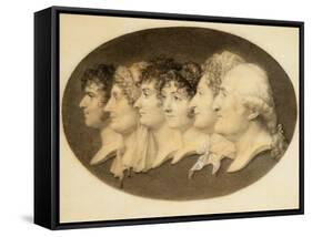 Profile Portrait of Augustin and His Family-Jean-Baptiste-Jacques Augustin-Framed Stretched Canvas