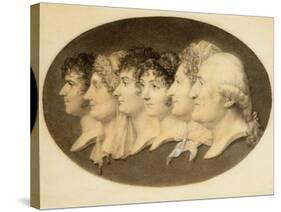 Profile Portrait of Augustin and His Family-Jean-Baptiste-Jacques Augustin-Stretched Canvas