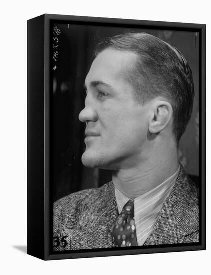 Profile Portrait of Welter Weight Champion Ferdinand Zivic Proudly Displaying His Crooked Nose-Alfred Eisenstaedt-Framed Stretched Canvas