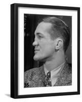 Profile Portrait of Welter Weight Champion Ferdinand Zivic Proudly Displaying His Crooked Nose-Alfred Eisenstaedt-Framed Photographic Print