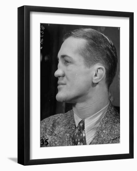 Profile Portrait of Welter Weight Champion Ferdinand Zivic Proudly Displaying His Crooked Nose-Alfred Eisenstaedt-Framed Photographic Print