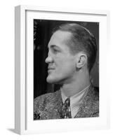 Profile Portrait of Welter Weight Champion Ferdinand Zivic Proudly Displaying His Crooked Nose-Alfred Eisenstaedt-Framed Photographic Print