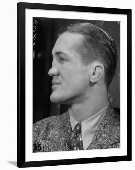 Profile Portrait of Welter Weight Champion Ferdinand Zivic Proudly Displaying His Crooked Nose-Alfred Eisenstaedt-Framed Photographic Print