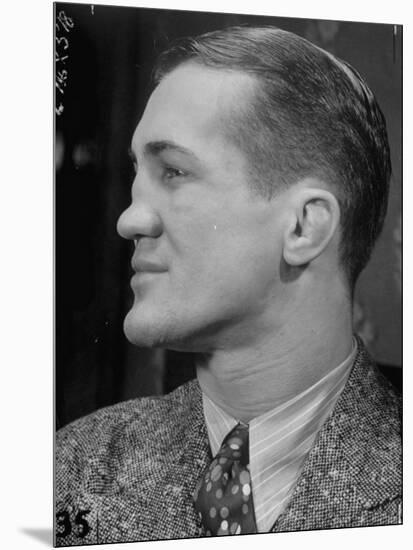 Profile Portrait of Welter Weight Champion Ferdinand Zivic Proudly Displaying His Crooked Nose-Alfred Eisenstaedt-Mounted Photographic Print