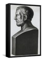 Profile Statuette Depiction of Greek Philosopher Theophrastus-null-Framed Stretched Canvas