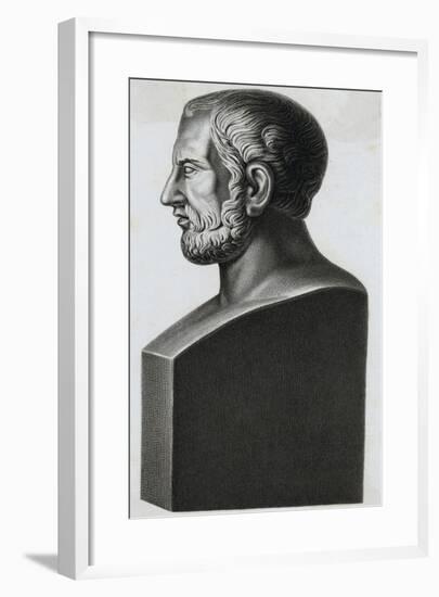 Profile Statuette Depiction of Greek Philosopher Theophrastus-null-Framed Giclee Print