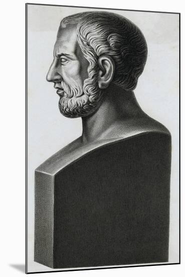 Profile Statuette Depiction of Greek Philosopher Theophrastus-null-Mounted Giclee Print