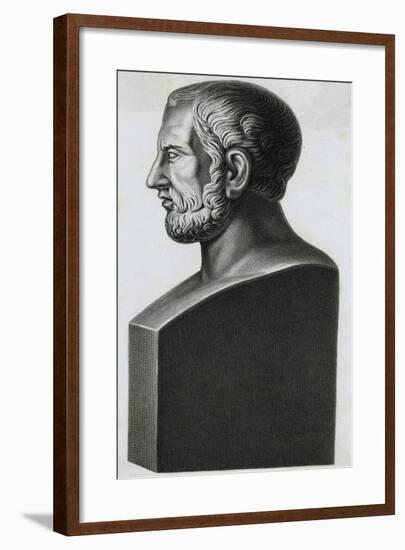 Profile Statuette Depiction of Greek Philosopher Theophrastus-null-Framed Giclee Print