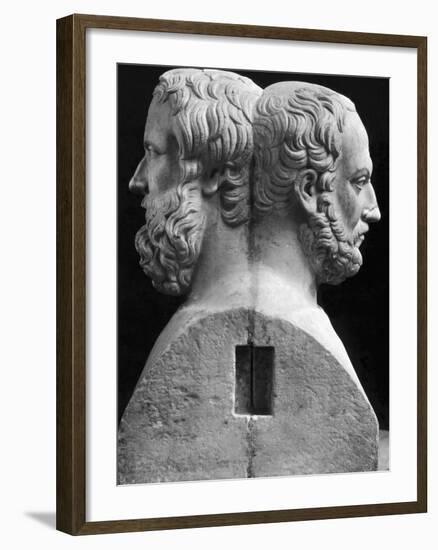 Profile Statuette of Herodotus and Thucydides-null-Framed Photographic Print