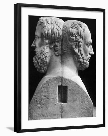 Profile Statuette of Herodotus and Thucydides-null-Framed Photographic Print