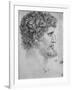 'Profile to the Right of an Bearded Man', c1480 (1945)-Leonardo Da Vinci-Framed Giclee Print