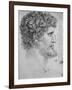 'Profile to the Right of an Bearded Man', c1480 (1945)-Leonardo Da Vinci-Framed Giclee Print