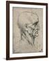 'Profile to the Right of an Elderly Bald Man, c1480 (1945)-Leonardo Da Vinci-Framed Giclee Print