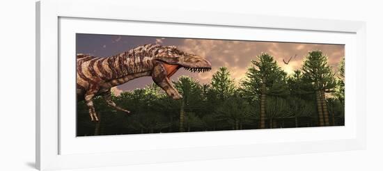 Profile View of a Carnivorous Tyrannosaurus Rex-null-Framed Art Print