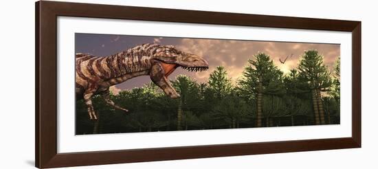 Profile View of a Carnivorous Tyrannosaurus Rex-null-Framed Art Print