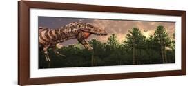 Profile View of a Carnivorous Tyrannosaurus Rex-null-Framed Art Print