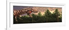 Profile View of a Carnivorous Tyrannosaurus Rex-null-Framed Premium Giclee Print