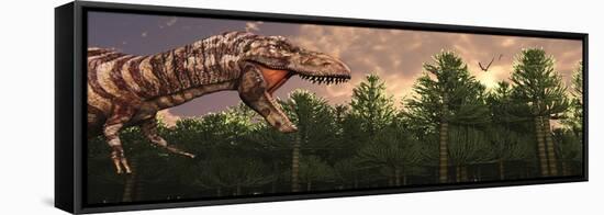 Profile View of a Carnivorous Tyrannosaurus Rex-null-Framed Stretched Canvas